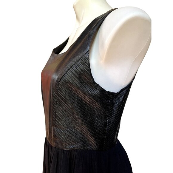 Line+Dot Edgy Little Black Dress Cocktail Mini Gown Bikercore Luxe Look - Picture 5 of 12